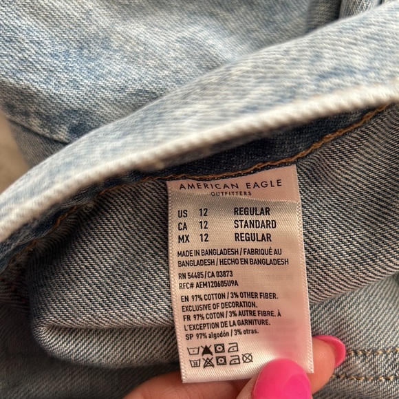 New! American Eagle Outfitters Jogger 12 Regular Super High Rise Ice Blue - Picture 13 of 14